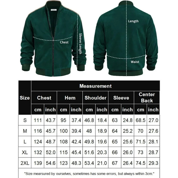 ❤️ Men's Casual Varsity Jacket Vintage Lightweight Faux Suede Bomber Jackets - Picture 6 of 6